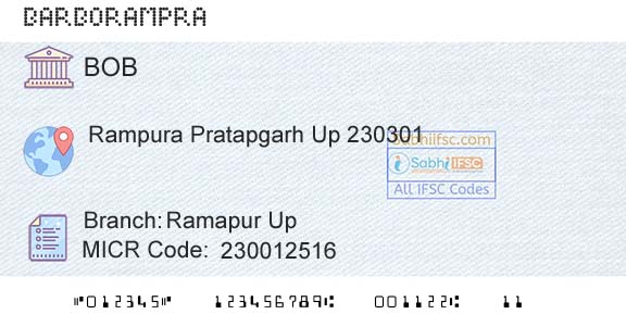 Bank Of Baroda Ramapur UpBranch 