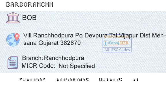 Bank Of Baroda RanchhodpuraBranch 