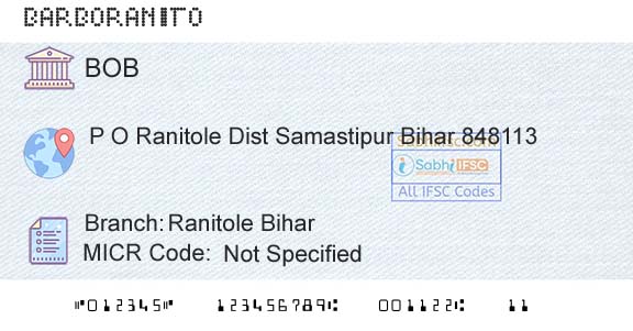 Bank Of Baroda Ranitole BiharBranch 