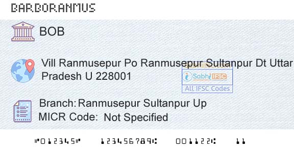 Bank Of Baroda Ranmusepur Sultanpur UpBranch 