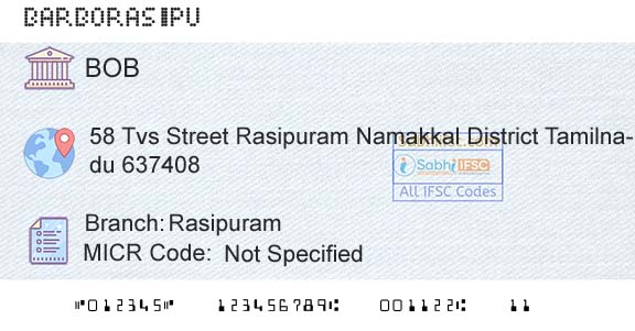 Bank Of Baroda RasipuramBranch 