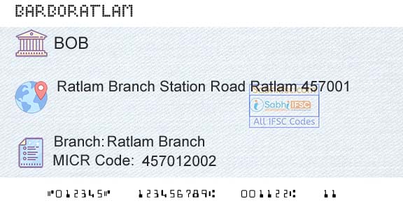 Bank Of Baroda Ratlam BranchBranch 