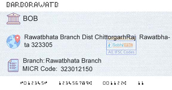 Bank Of Baroda Rawatbhata BranchBranch 
