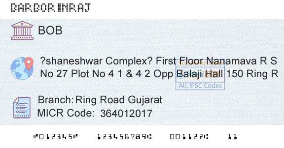 Bank Of Baroda Ring Road GujaratBranch 