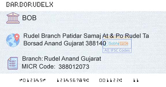 Bank Of Baroda Rudel Anand GujaratBranch 