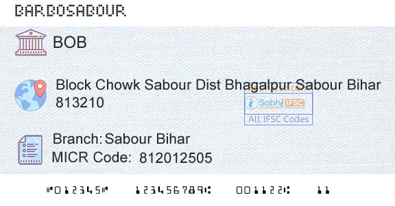 Bank Of Baroda Sabour BiharBranch 