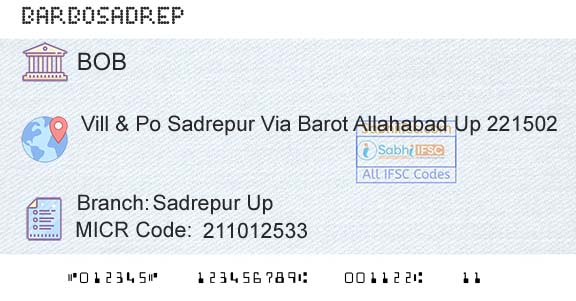 Bank Of Baroda Sadrepur UpBranch 