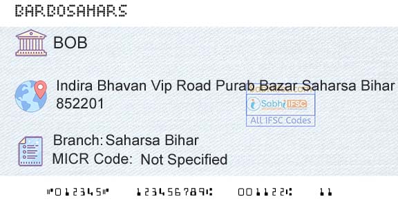Bank Of Baroda Saharsa BiharBranch 