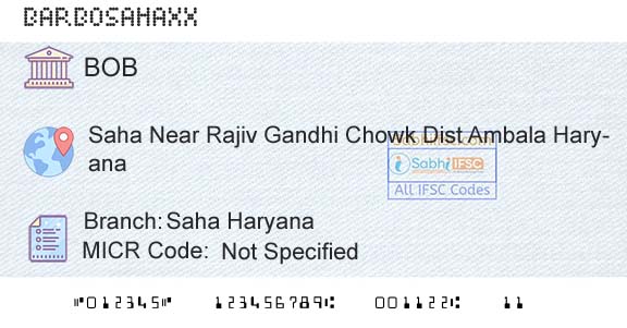 Bank Of Baroda Saha HaryanaBranch 