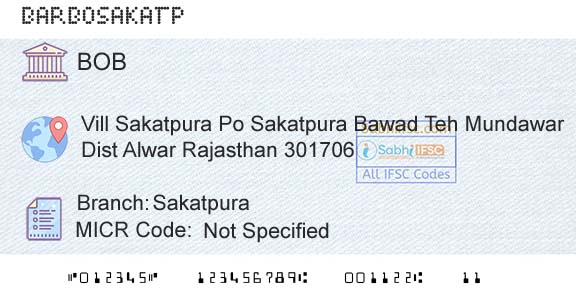 Bank Of Baroda SakatpuraBranch 
