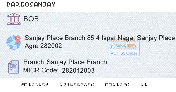 Bank Of Baroda Sanjay Place BranchBranch 