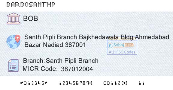 Bank Of Baroda Santh Pipli BranchBranch 