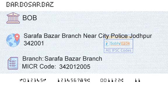 Bank Of Baroda Sarafa Bazar BranchBranch 