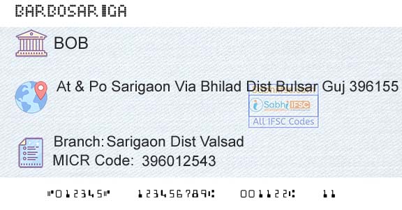 Bank Of Baroda Sarigaon Dist ValsadBranch 