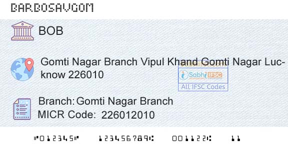 Bank Of Baroda Gomti Nagar BranchBranch 