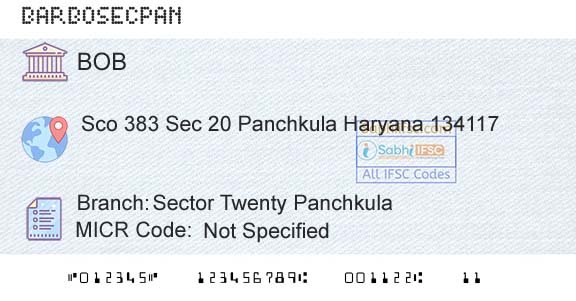 Bank Of Baroda Sector Twenty PanchkulaBranch 