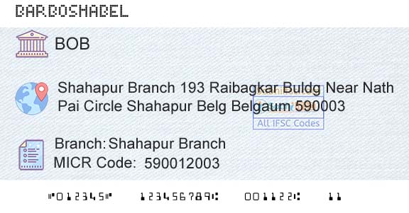 Bank Of Baroda Shahapur BranchBranch 