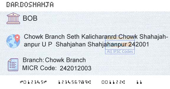Bank Of Baroda Chowk BranchBranch 