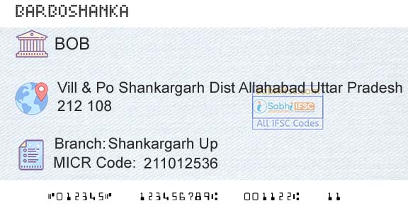 Bank Of Baroda Shankargarh UpBranch 