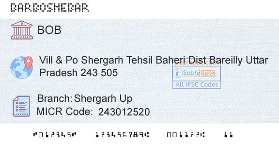 Bank Of Baroda Shergarh UpBranch 