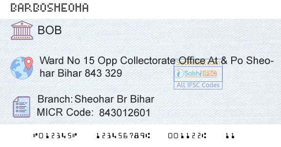 Bank Of Baroda Sheohar Br BiharBranch 