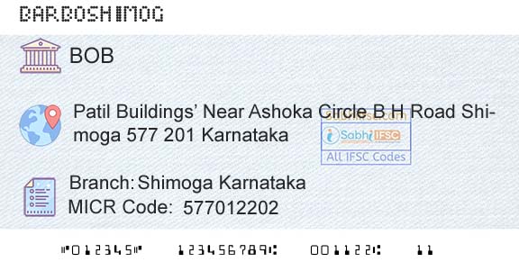 Bank Of Baroda Shimoga KarnatakaBranch 