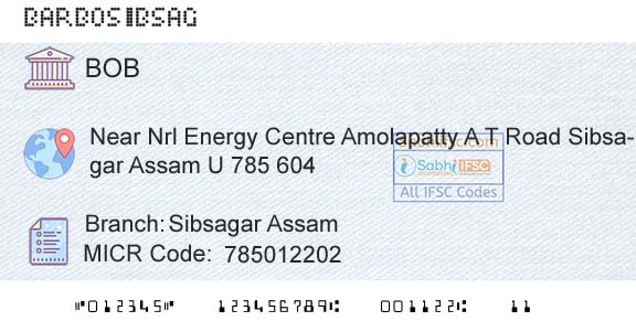 Bank Of Baroda Sibsagar AssamBranch 