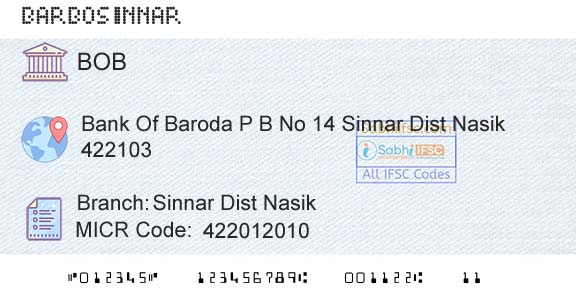 Bank Of Baroda Sinnar Dist NasikBranch 