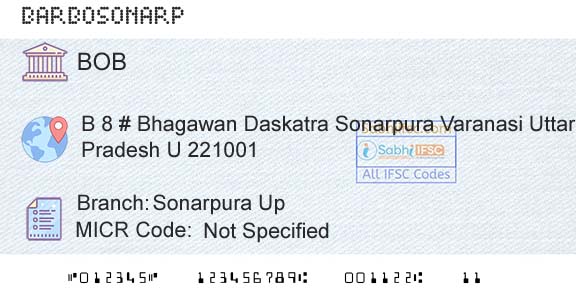 Bank Of Baroda Sonarpura UpBranch 