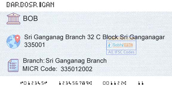 Bank Of Baroda Sri Ganganag BranchBranch 