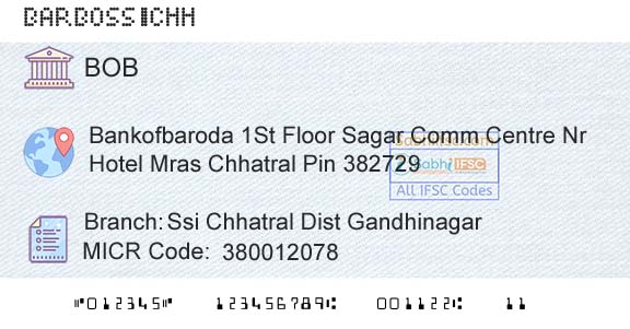 Bank Of Baroda Ssi Chhatral Dist GandhinagarBranch 