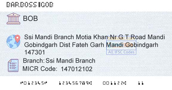 Bank Of Baroda Ssi Mandi BranchBranch 