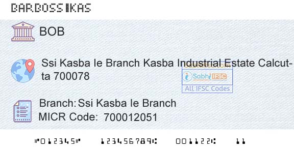 Bank Of Baroda Ssi Kasba Ie BranchBranch 