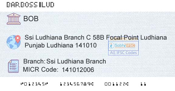 Bank Of Baroda Ssi Ludhiana BranchBranch 