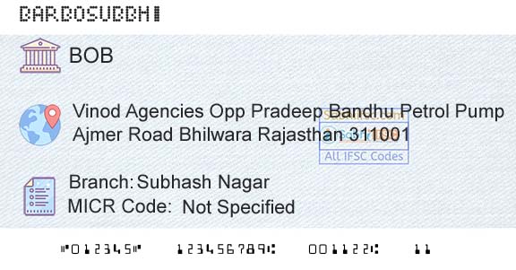 Bank Of Baroda Subhash NagarBranch 