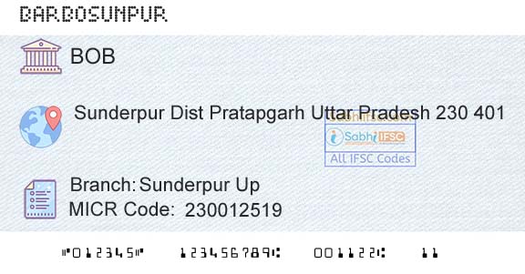Bank Of Baroda Sunderpur UpBranch 