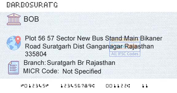 Bank Of Baroda Suratgarh Br RajasthanBranch 
