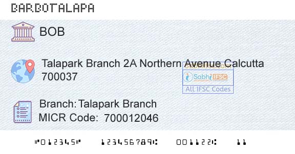Bank Of Baroda Talapark BranchBranch 
