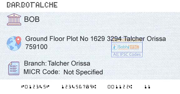 Bank Of Baroda Talcher OrissaBranch 