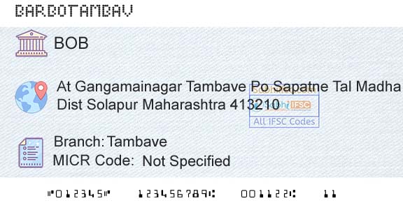 Bank Of Baroda TambaveBranch 