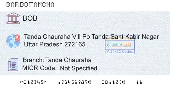 Bank Of Baroda Tanda ChaurahaBranch 
