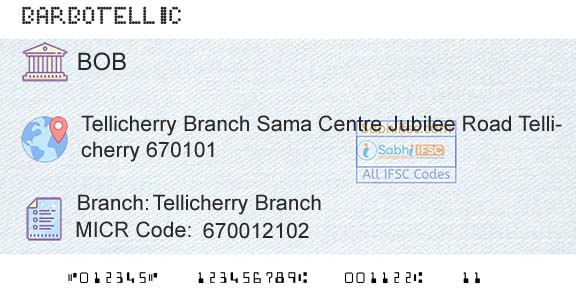 Bank Of Baroda Tellicherry BranchBranch 