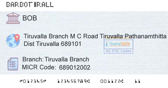 Bank Of Baroda Tiruvalla BranchBranch 