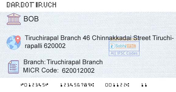 Bank Of Baroda Tiruchirapal BranchBranch 
