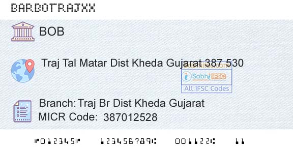 Bank Of Baroda Traj Br Dist Kheda GujaratBranch 