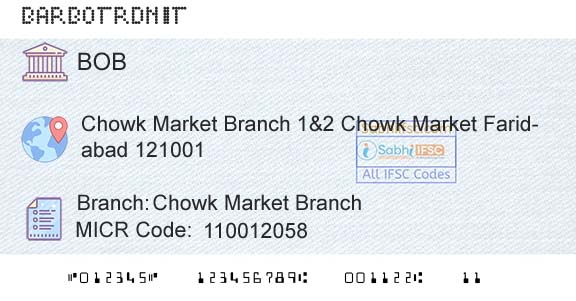 Bank Of Baroda Chowk Market BranchBranch 
