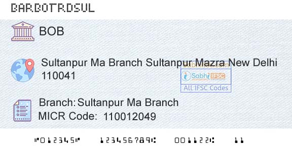 Bank Of Baroda Sultanpur Ma BranchBranch 