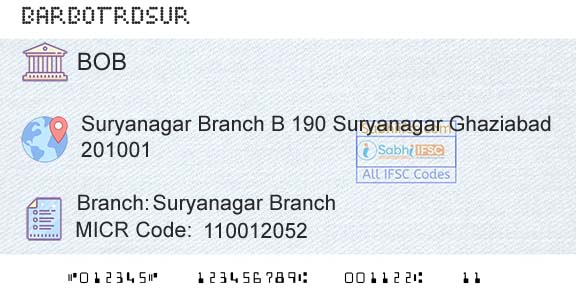 Bank Of Baroda Suryanagar BranchBranch 