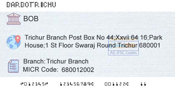 Bank Of Baroda Trichur BranchBranch 