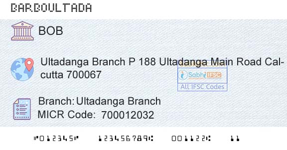 Bank Of Baroda Ultadanga BranchBranch 